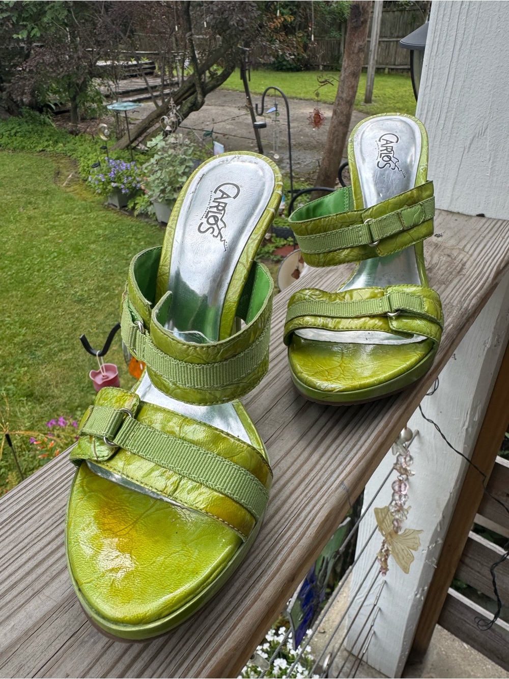 Carlos Santana Lime Green Platform Stiletto Sandals - Picture 3 of 9